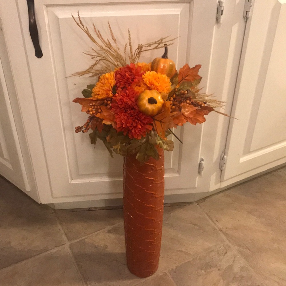 Tall orange vase